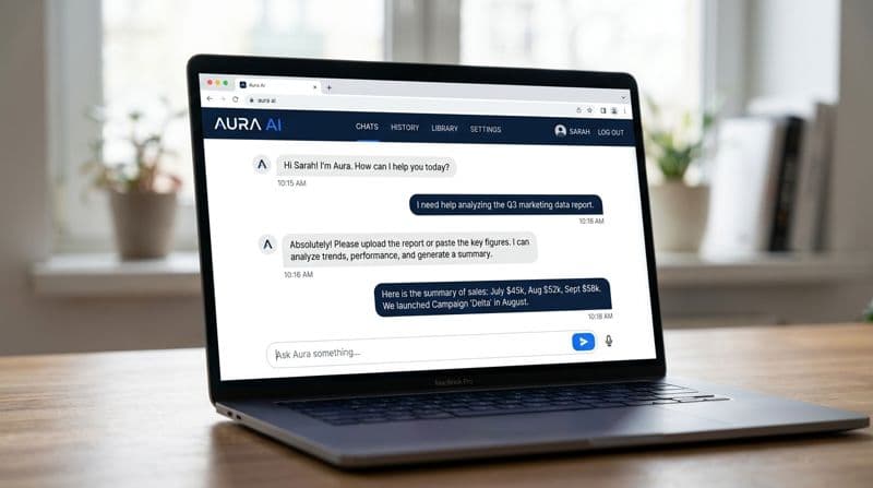 Infographic showing 7 AI-powered website features including chatbot, personalisation, smart forms, AI descriptions, booking, analytics, and search with icons and brief descriptions