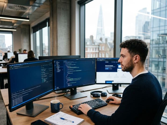 Pricing comparison table for AI web development services in UK pounds showing costs for Shopify stores, custom apps, and individual features